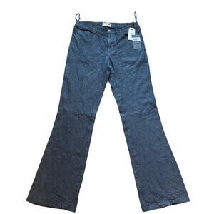 NWT - Zadig & Voltaire Women's Navy Leather Pants - Size 42